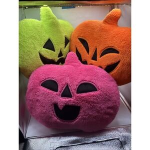 Target 2024 Hyde & Eek! Faux Shearling Pumpkin Halloween Throw Pillow Set Of 3